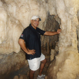 Alain in Cave - Cuba | Cuba tour guide - Alain Alvarez